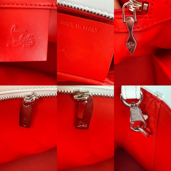 Sold Christian Louboutin Paloma Medium Spike Loubinthesky White Neon Tote Bag - Picture 11 of 11